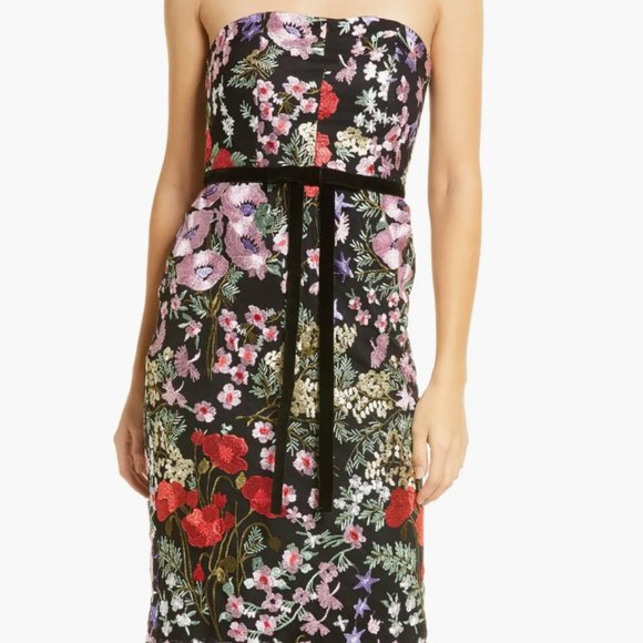 NWT Sam Edelman Floral Embroidered Strapless Dress SAM EDELMAN - Picture 6 of 8